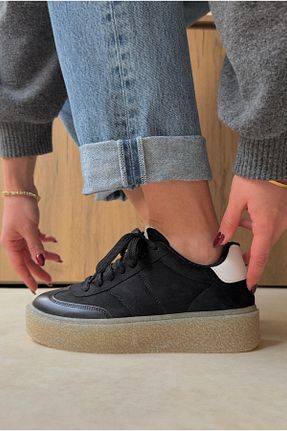 کفش اسنیکر مشکی زنانه بند دار Mupa Shoes - کد 890770420