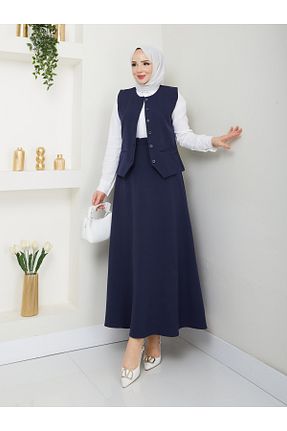 ست بالاتنه و پائین تنه حجاب سرمه ای زنانه رگولار modapark.ist - کد 891751484