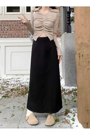 دامن مشکی زنانه پارچه CNG MODA - کد 890778167