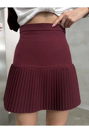 دامن زرشکی زنانه پارچه Genel Markalar - کد 890777482