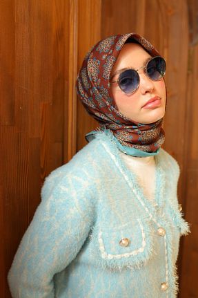 روسری قهوه ای پنبه ای Silk Home - کد 890813082