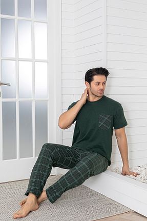 ست لباس راحتی خاکی مردانه پنبه پلی استر Sude HOMEWEAR - کد 890797352