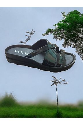 دمپائی مشکی زنانه چرم مصنوعی Voga - کد 890838586