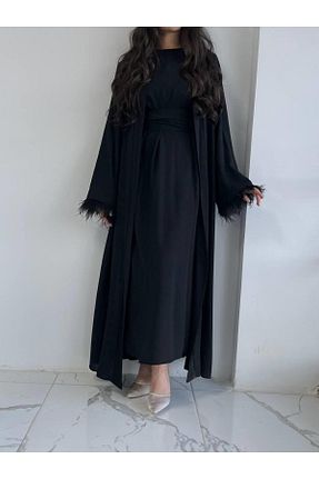 کافتان و کیمونو حجاب مشکی زنانه بافتنی MELEK ARAZ - کد 890846656