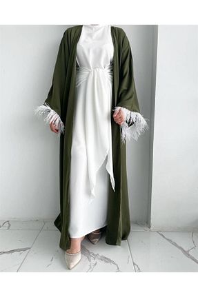 کافتان و کیمونو حجاب خاکی زنانه بافتنی MELEK ARAZ - کد 890846549