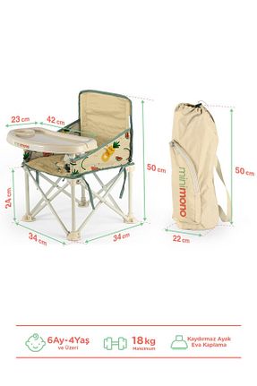 صندلی تغذیه بژ 2 سال Minimono - کد 82695188