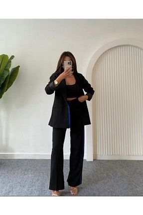 ست بالاتنه و پائین تنه مشکی زنانه اورسایز Özgün Butik - کد 890847699
