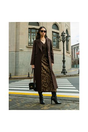 دامن قهوه ای زنانه پلنگی Genel Markalar - کد 871156751