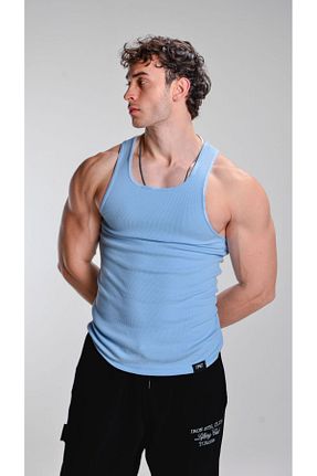 رکابی اسپرت آبی مردانه پنبه - الاستین iac iron athletics club - کد 890884385