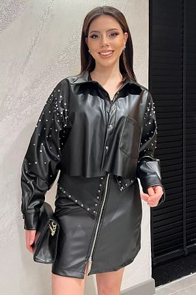 کت مشکی زنانه رگولار GÜLSELİ - کد 890904457