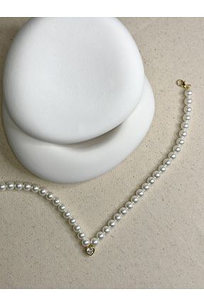 گردنبند مروارید سفید مروارید آب شیرین Zey Jewellery - کد 888420179