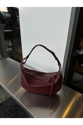 کیف دوشی زرشکی زنانه چرم مصنوعی NİSSEA.CO - کد 890949130