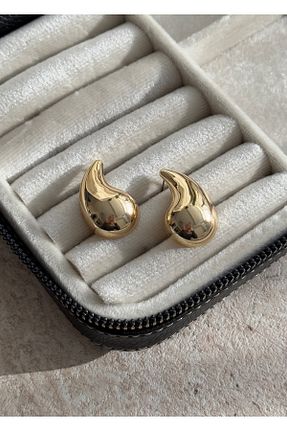 گوشواره جواهر طلائی برنجی KİLİGİSTANBUL - کد 890456026