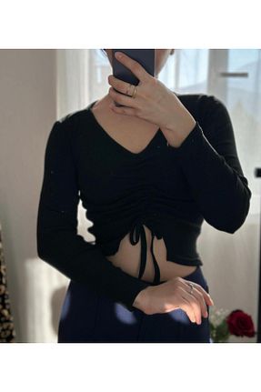 بلوز مشکی زنانه ساده Azra - کد 891021183