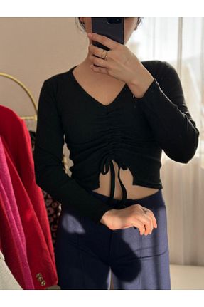 بلوز مشکی زنانه ساده Azra - کد 891021183
