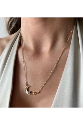 گردنبند استیل ( فولاد ) طلائی زنانه استیل ضد زنگ özgül takı ve tasarım - کد 888951134