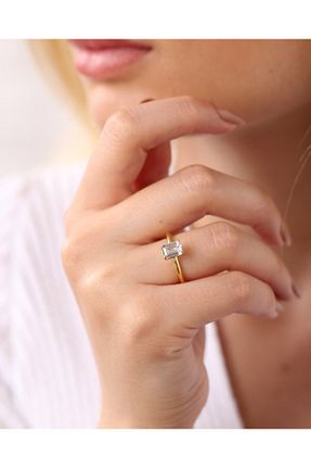 انگشتر نقره طلائی زنانه زیرکن MEKS PRIVE - کد 891029072