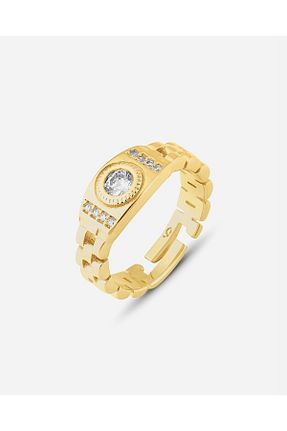 انگشتر نقره طلائی زنانه زیرکن MEKS PRIVE - کد 891029253