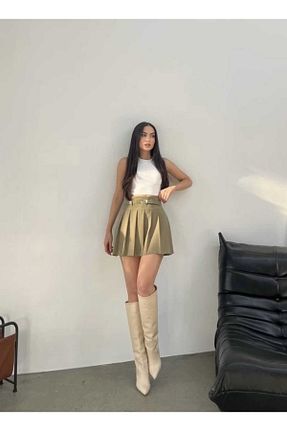 دامن خاکی زنانه پنبه ای BNK Shop - کد 891039967