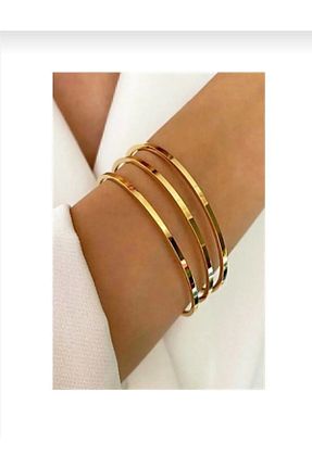 دستبند استیل (فولاد) طلائی زنانه استیل ضد زنگ shop - کد 891047133