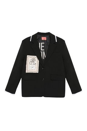 کت بلیزر مشکی زنانه ویسکون پلی استر Quzu - کد 891064668