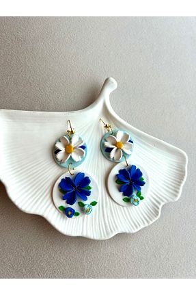 گوشواره جواهر آبی لزران TREND - کد 891084256