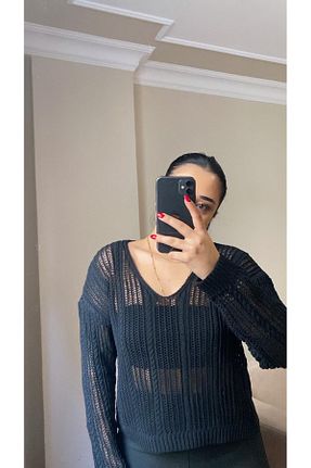 پلیور مشکی زنانه ساده MODA - کد 891134029