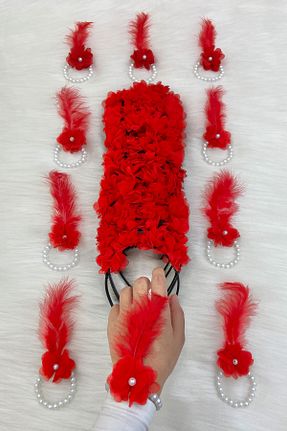 عقد و عروسی و حنابندان قرمز ZEYMERADE - کد 870029703