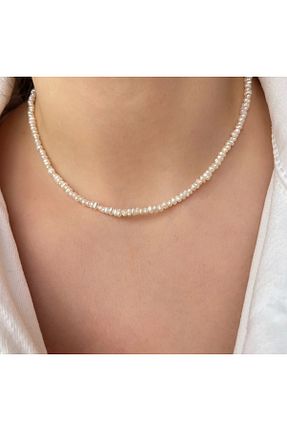 گردنبند مروارید سفید مروارید آب شیرین dalya - کد 891177886