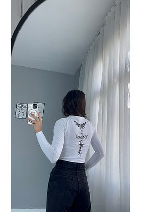 بلوز سفید زنانه چاپی ZEGE MODA - کد 891179524