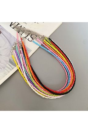 گردنبند جواهر رنگی زنانه مروارید İPAR AKSESUAR - کد 263631833