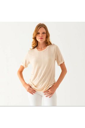 بلوز بژ زنانه یقه دوچرخه DragonFly Moda - کد 906430920