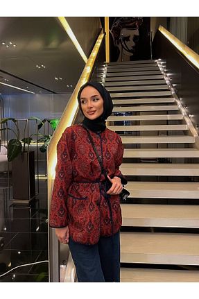 کت حجاب قرمز زنانه Relaxed ALPARYA - کد 891230232