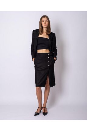 ست بالاتنه و پائین تنه مشکی زنانه بافتنی Lady Gina - کد 891315690