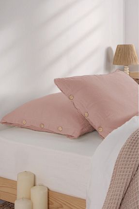 روکش بالش صورتی پنبه Kibele - کد 891315787