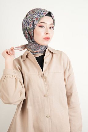روسری بژ پلی استر 03KIZKULESITEKS - کد 891357982