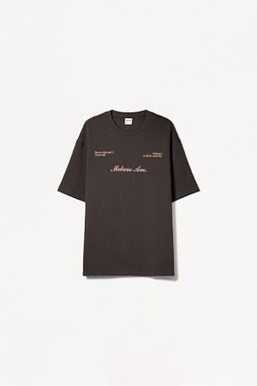 تیشرت طوسی مردانه Relaxed Bershka - کد 891365567