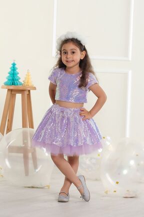 لباس بنفش بچه گانه بافتنی DUCA - کد 827499307