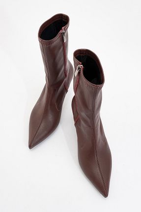 بوت / نیم بوت زرشکی زنانه چرم مصنوعی luvishoes - کد 891375401