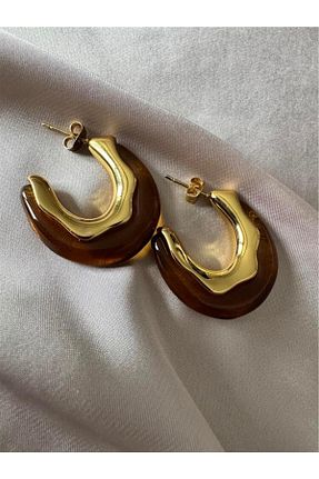 گوشواره استیل (فولاد) قهوه ای استیل (فولاد) Pelin Aksesuar - کد 891371367