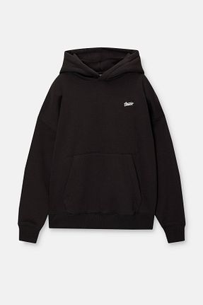 سوئیشرت مشکی زنانه نقش دار / کار شده Pull & Bear - کد 850858085