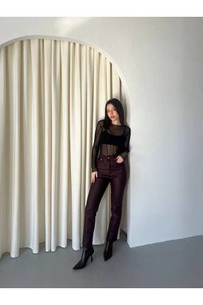 شلوار زرشکی زنانه بافتنی MY LİKA - کد 891373009