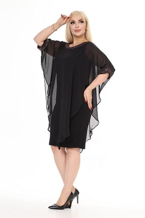 لباس سایز بزرگ مشکی زنانه شیفون modayız - کد 783343282