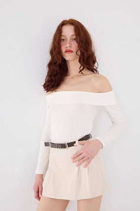 شلوارک و برمودا بژ زنانه فاق بلند Addax - کد 820204990
