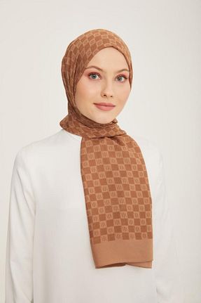 روسری قهوه ای پنبه پلی استر Armine - کد 892368313