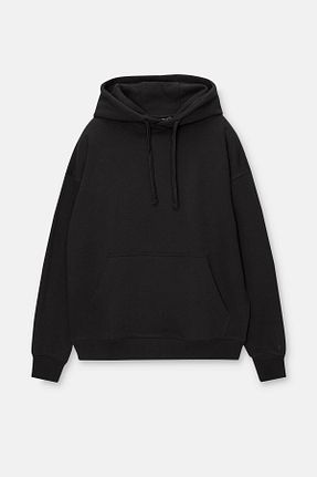 سوئیشرت مشکی مردانه ساده Pull & Bear - کد 850005270