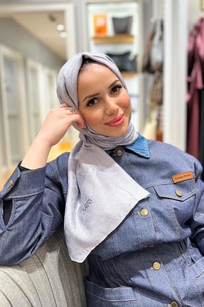 شال طوسی زنانه پنبه ای Armine - کد 818677437