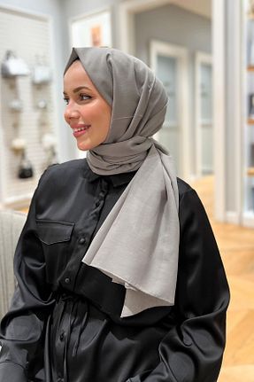شال طوسی زنانه پنبه ای Armine - کد 855986542