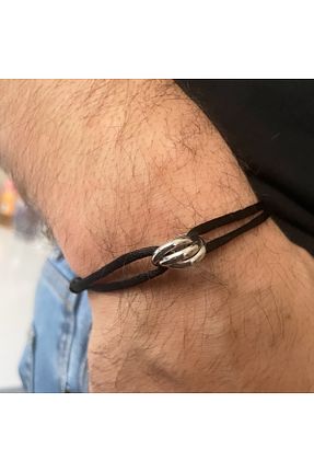 دستبند نقره مشکی مردانه 925 عیار simurg jewellery - کد 891431755