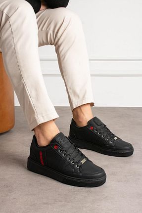 کفش اسنیکر مشکی مردانه بند دار L.A Polo - کد 891492857